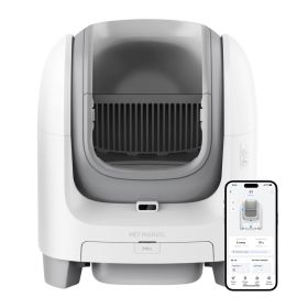 PETMARVEL C1 Large Open Top Smart WiFi Self-Cleaning Litter Box, White