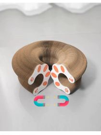 Cat Curl Scratching Board Magic Organ Cat Toy Recyclable Corrugated Cardboard Scratch-Resistant And Wear-Resistant Foldable Wood Grain Interactive Cat