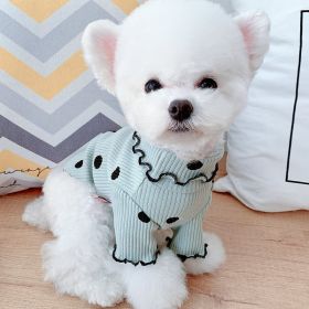 Dot turtleneck dog bottoming shirt (Option: Green-XL)